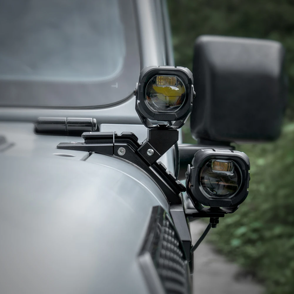 

SXMA OMU001 A-Pillar Light Mounts Hood Cowl Mount Brackets A Bracket for Jeep for Wrangler JL2018+, not applicable to 4XE model