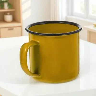 

1pc Vintage Iron Wine Cup Small Drinking Mug Heat Insulated Handle Round Rim For Home Restaurant Bar Use Multipurpose