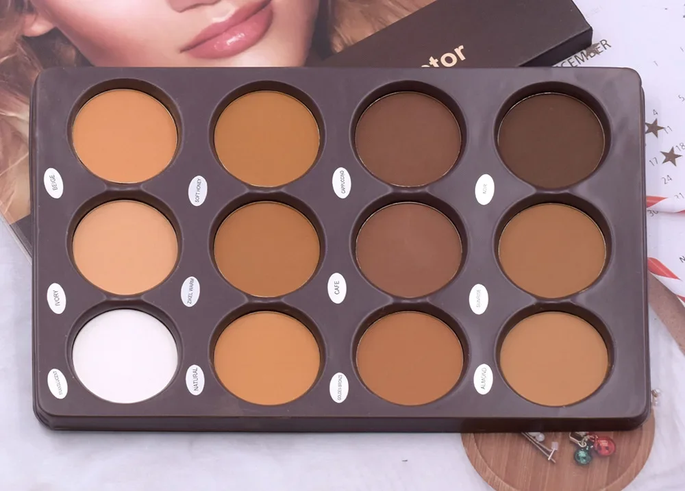 Matte Face Foundation Contour Palette Palette per il trucco del viso per le donne 3D Contouring Shadow Color grano bronzo impermeabile