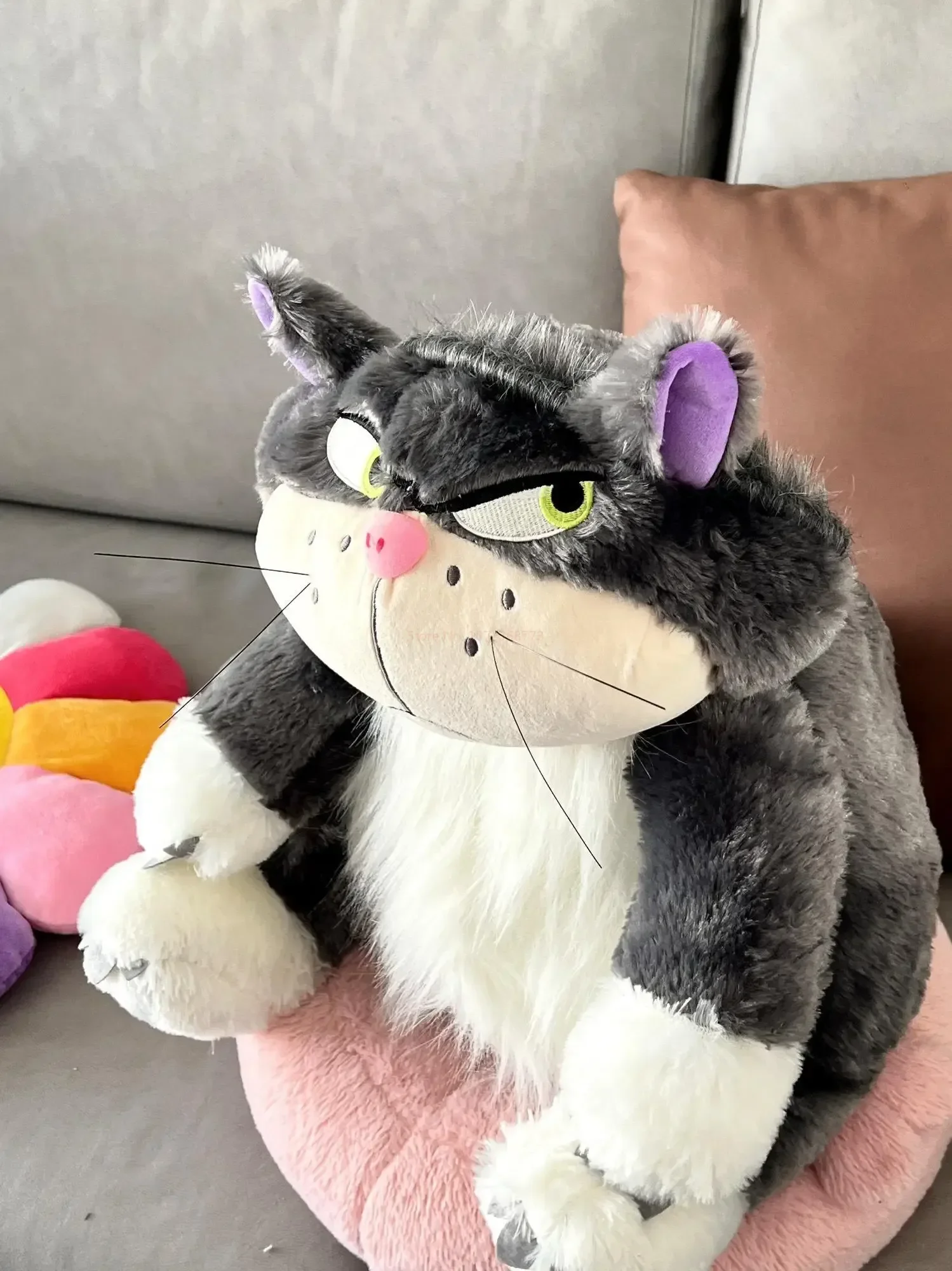 30-80cm Cinderella Lucifer Cat Plush Dolls Soft Stuffed Animal Plushie Decor Kawaii Cartoon Pillow Princess Kids Christmas Gift