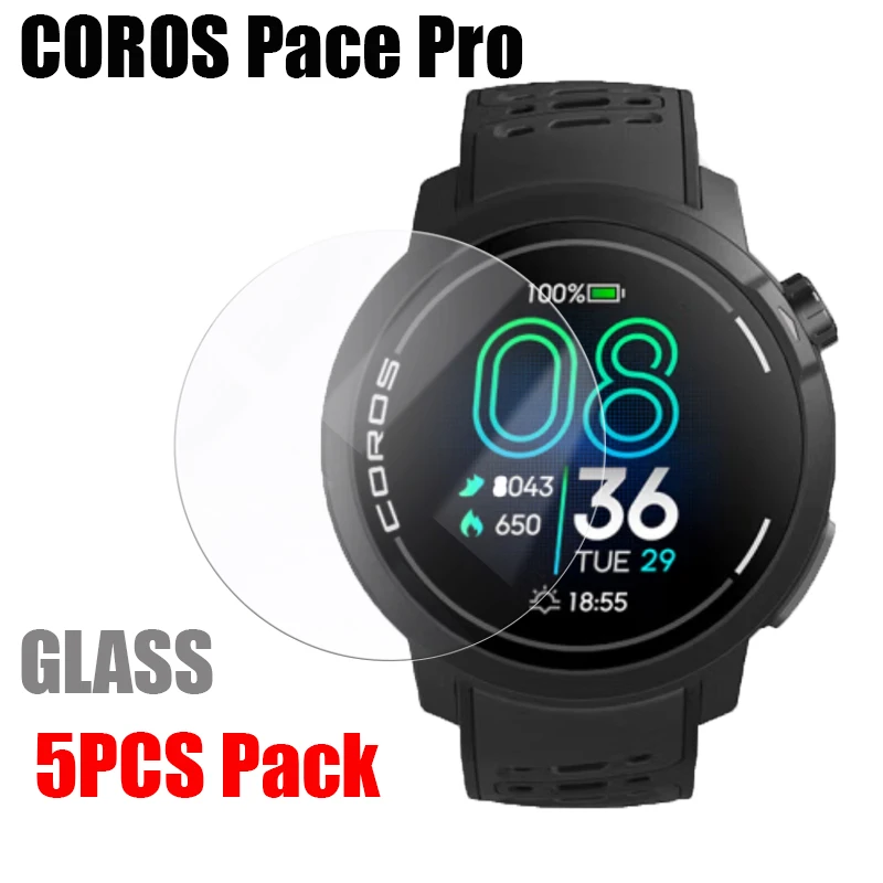 5pcs For COROS PACE PRO Tempered Glass Smart watch Screen Protector 9H 2.5D Film