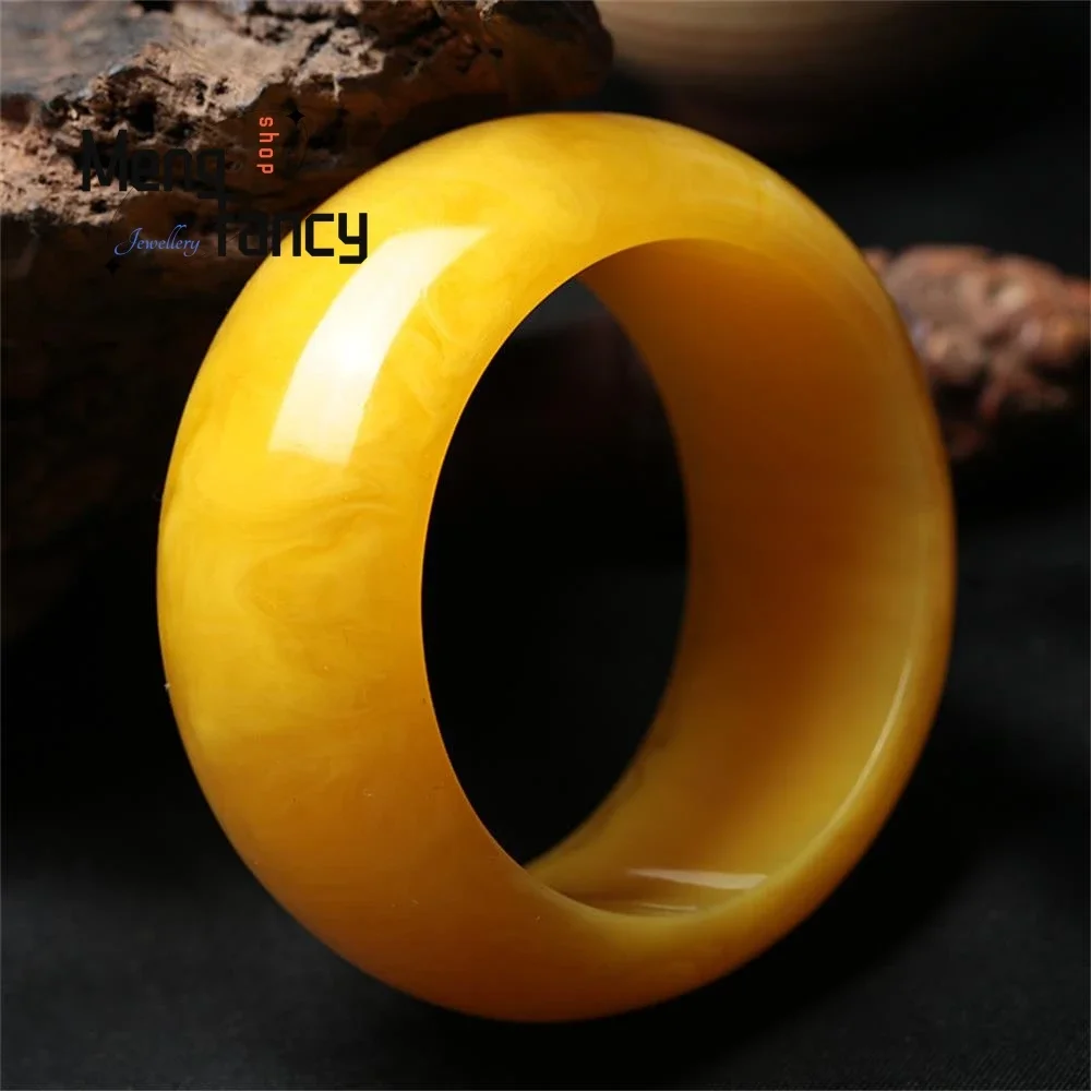 Natural Baltic Chicken Butter Beeswax Amber Bangle Clear Mind Nature High-grade Exquisite Fashion Luxury Jewelry Holiday Gifts