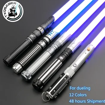 TXQSABER-sable de luz de duelo pesado SNV4 RGB, empuñadura de Metal de oscilación suave con correa, Blaster Force, entrenamiento Jedi, Cosplay, Neo Pixel FOC
