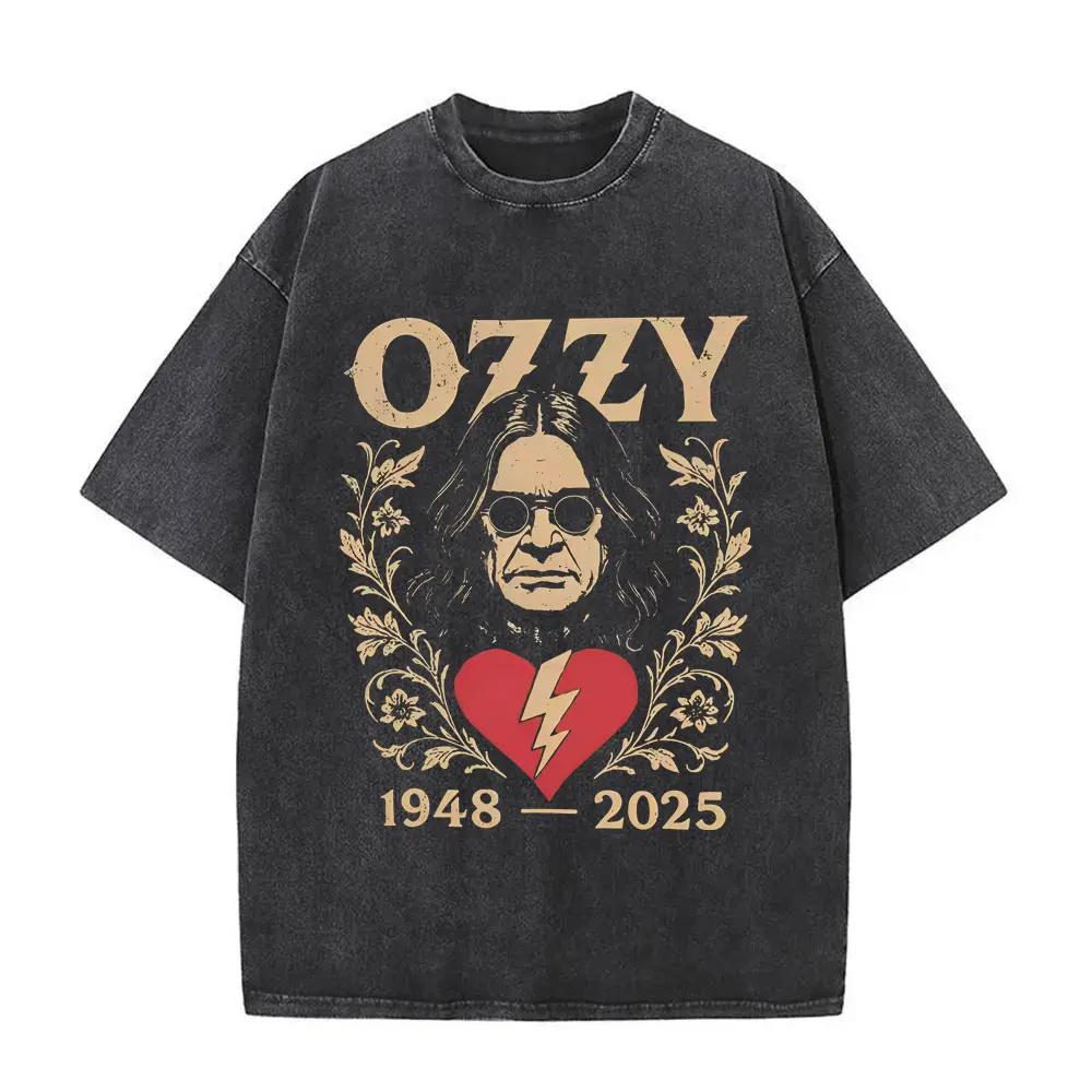 

Washed Vintage Heavy Metal Rock Band Black Sabbath Ozzy Osbourne Face Graphic T-shirt Men Women Retro Gothic Oversized T-shirts