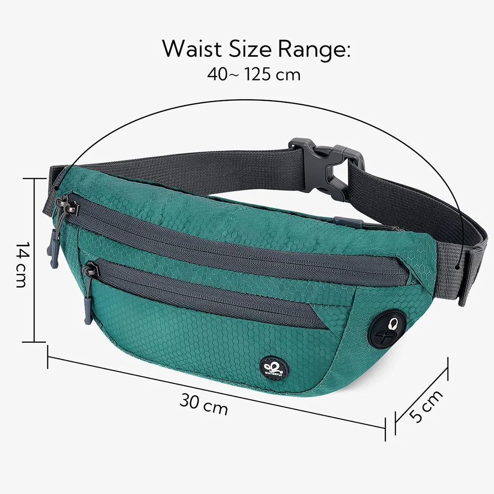 WATERFLY Bum Bag Sport Piccolo marsupio sportivo unisex Elegante marsupio leggero per viaggi all'aperto Escursionismo Viaggi Uomo Donna