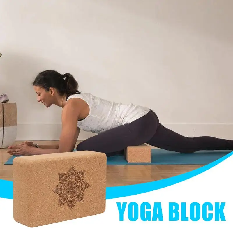 

Pilates Block High Density Brick Yoga Props Professional Workout Blocks Natural Cork Yoga Bricks Yoga Equipment For Home Or