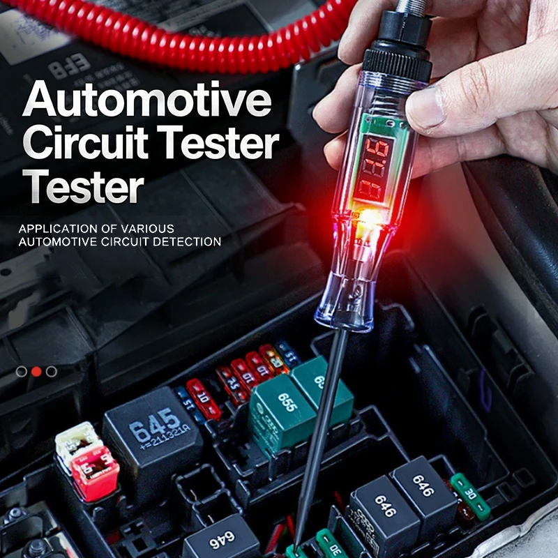 Long Probe Auto Diagnostic Test Pen with Protective Cover, 3V-120V Digital Display Circuit Voltage Measuring Tool view 3