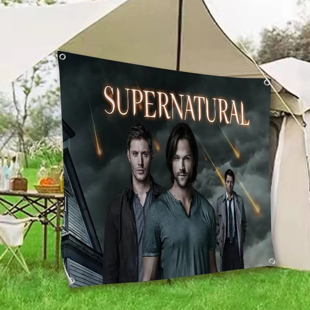 Classic TV Series S-Supernatural Creative Pattern Hanging Flag Polyester Printed Banner Hand Pulled Flag