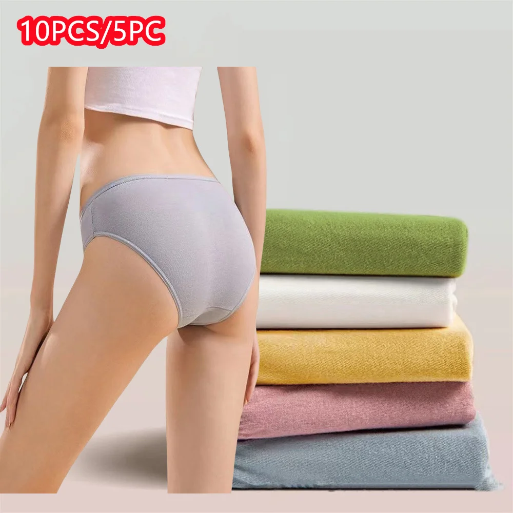 10PC/5PCS Travel Portable Disposable Cotton Briefs Panties Underwear Colors White Regular Emergency Underpants for Women Men