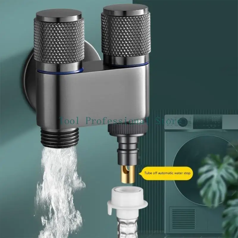 

57QF Double Control Valves Washing Machine Faucet Toilet Valves Enduring
