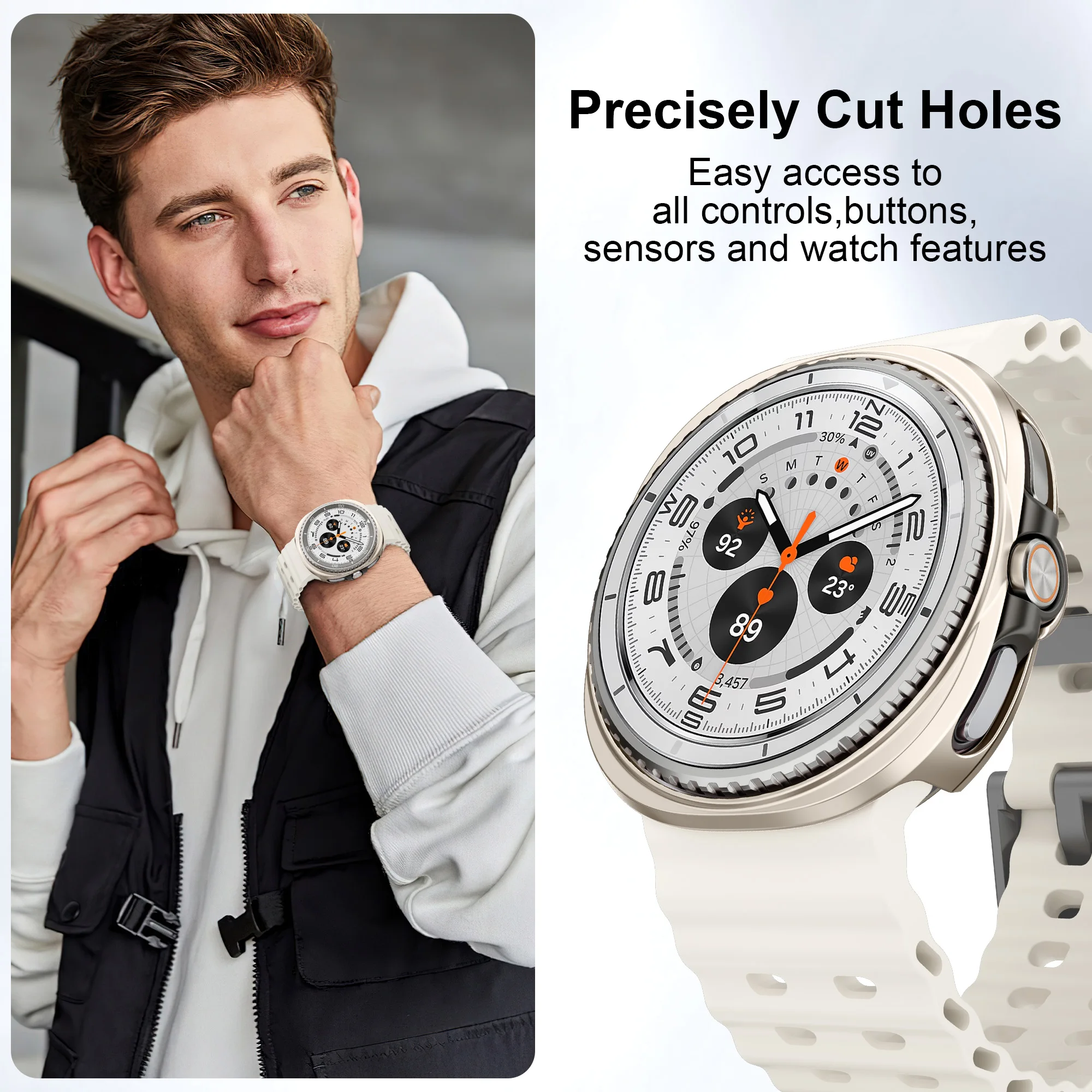Cover Case For Samsung Galaxy watch 8/8 classic 46mm 40mm 44mm Screen Protector PC Hollow Bumper shell Galaxy watch 8 Protective image 4