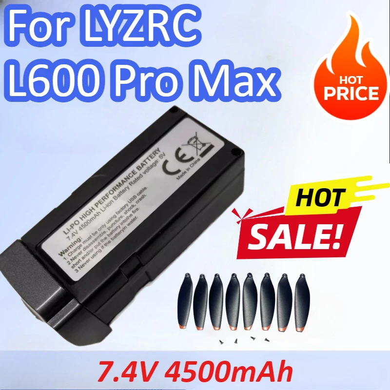 

7.4V 4500mAh Drone Battery+Propeller For LYZRC L600 Pro Max Drone High Quality Rechargeable Battery