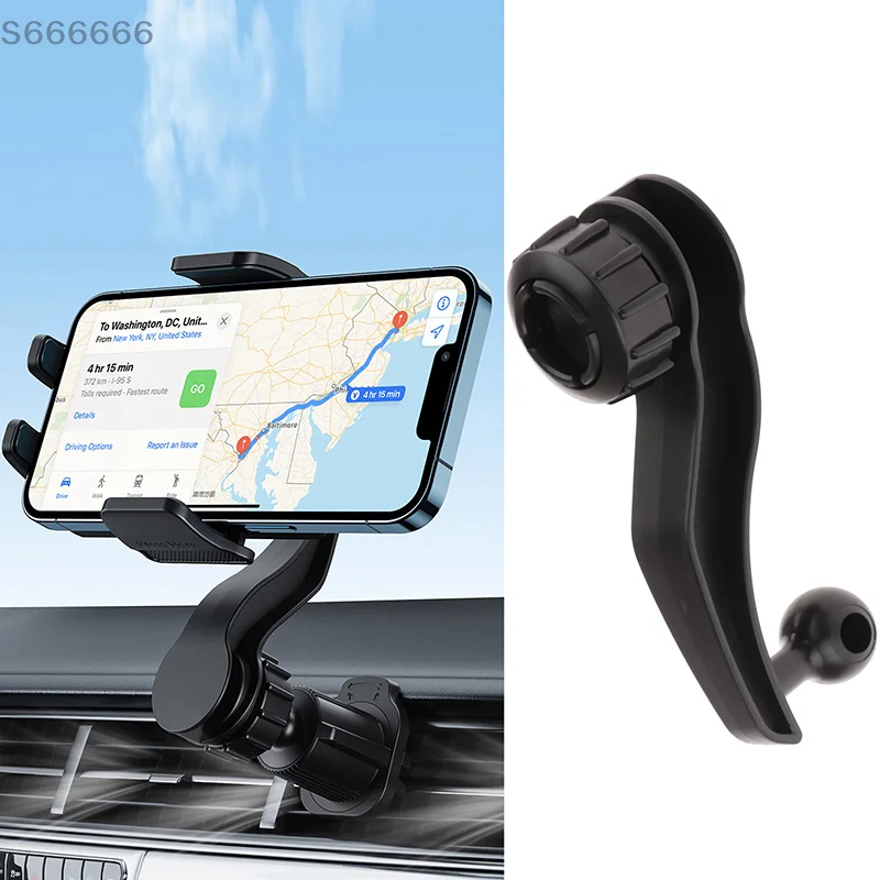 

17mm Mobile Phone Holder Base Extension Rod Air Conditioning Port Rotating Arm Air Outlet Bracket