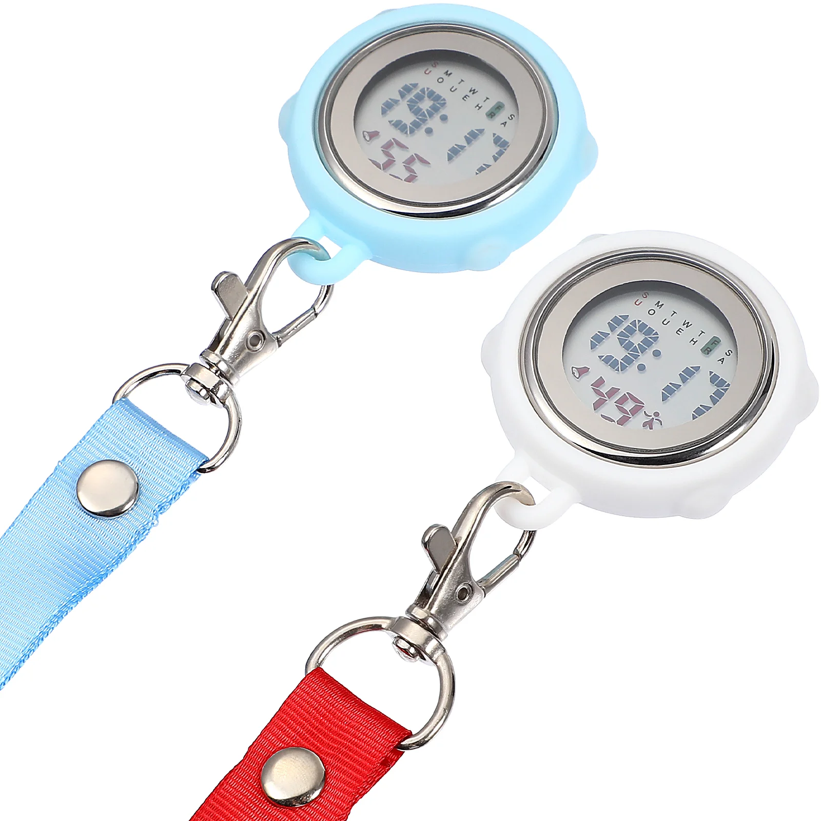 2 Pcs Stopwatch Small Pocket Nurse with Seconds Lanyard Number Stopwatches Digital Lanyards Alloy Referee Miss