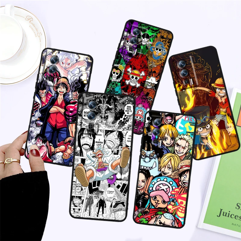 O-Ones P-Pieces Anime Art For Xiaomi Redmi 9A 9C 9AT 10C 9 9T 10 12C 13C A3 12 K60 A1 K50 K40 5G Black Funda Phone Case