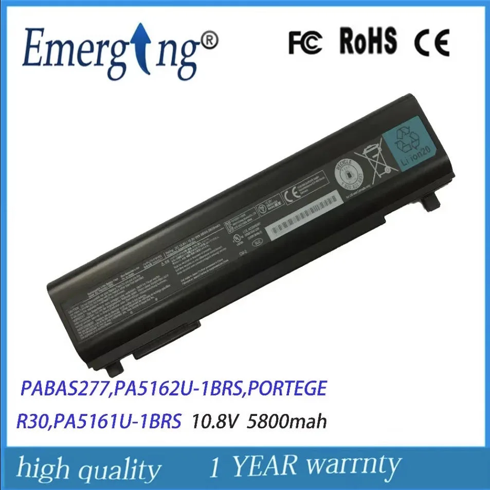 10.8V New Laptop Battery for Toshiba PABAS277 PA5162U-1BRS PORTEGE R30 R30-AK03B R30-A-137 R30-A-19Q PA5161U-1BR