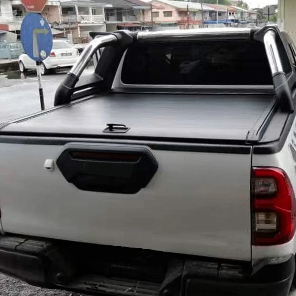 

Pickup Roller Lid Truck Shutter Bed Cover Hard Roll Up Manual Tonneau Cover With Coded Lock For Hilux Revo