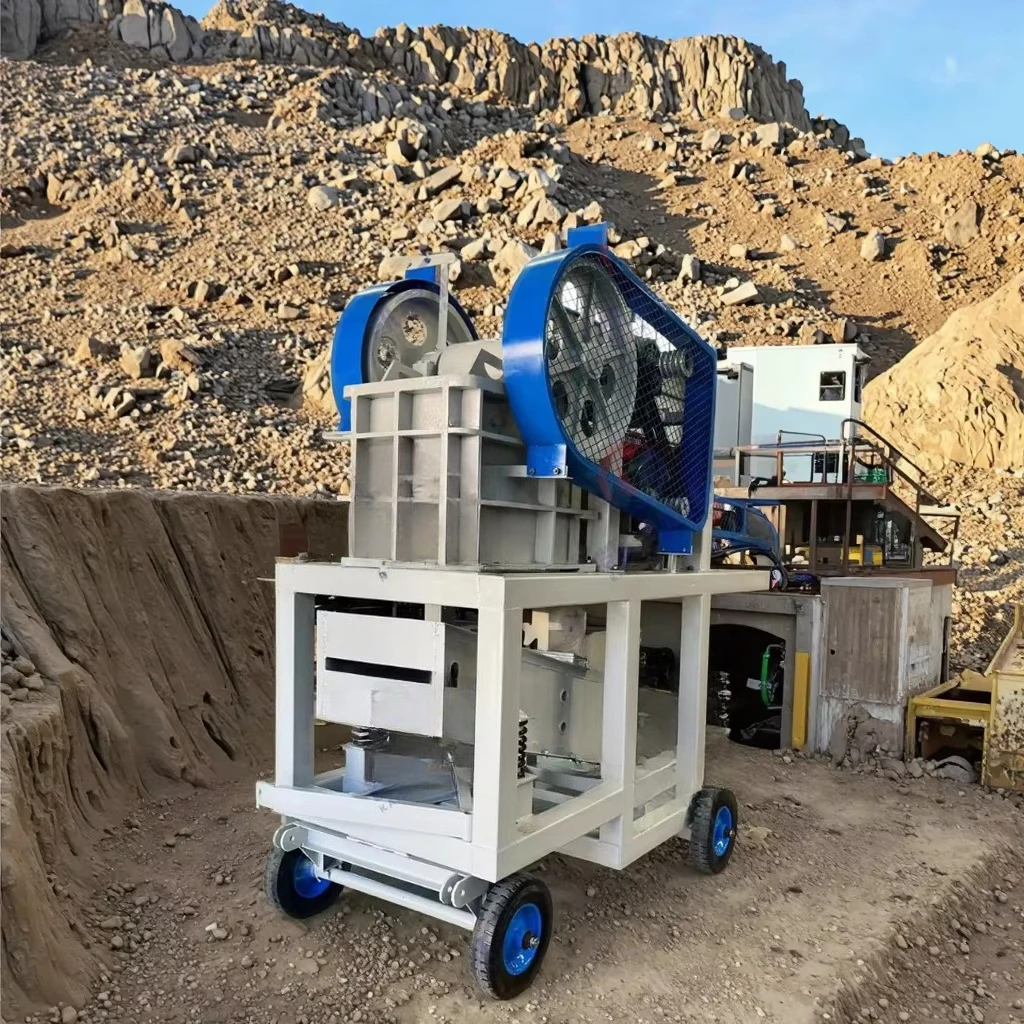 

Best Selling PE150X250 PE200X300 PE250X400 Portable Small Simple Mobile Rock Jaw Crusher with Vibrating Screen