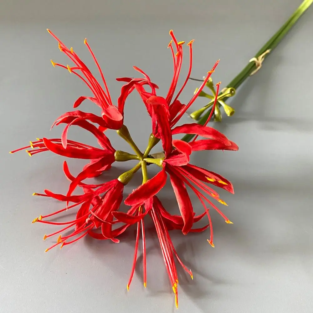 

60cm Artificial Higanbana Flower Branch Handmade Beautiful Silk Equinox Flower Real Touch Plastic Fake Flower Home Garden Decor