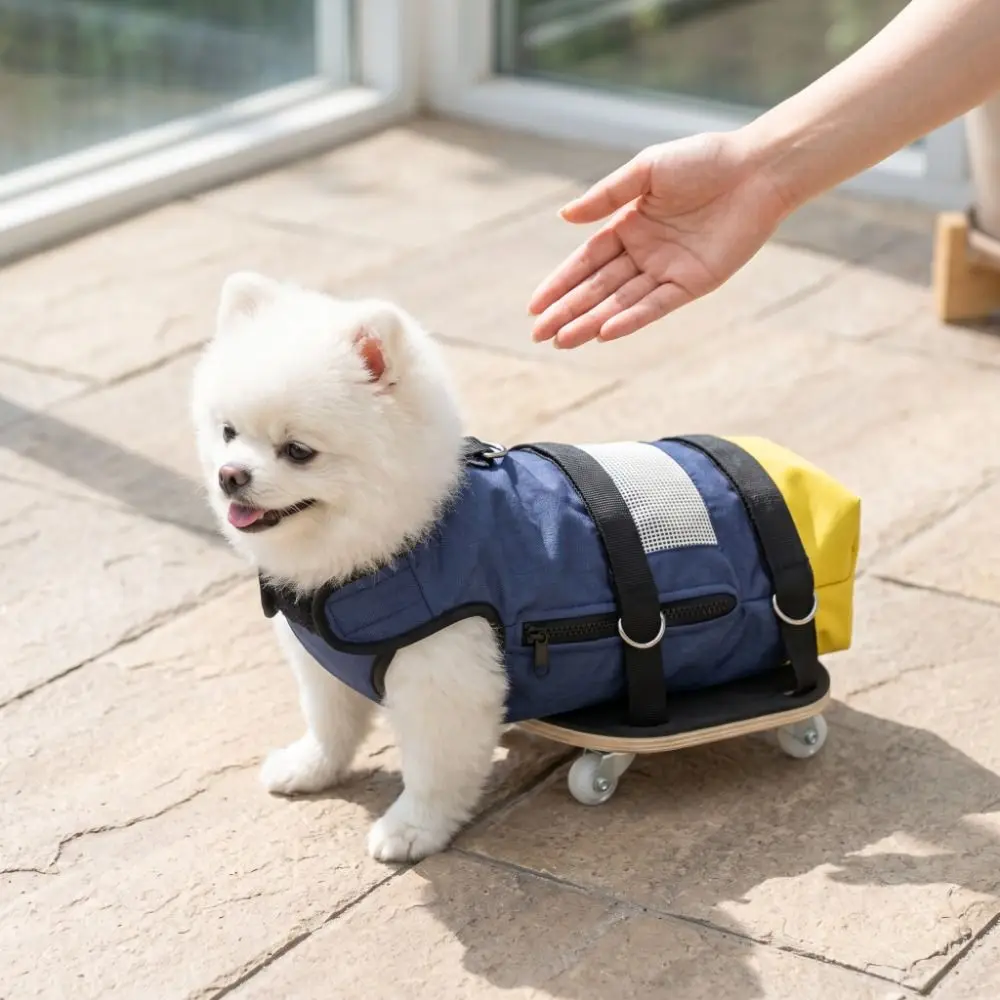 Breathable Pet Towing Bag Pulley Car Adjustable Strap Wear-Resistant Dog Wheelchair Comfortable Dog Walking Scooter