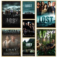 1pc Classics TV Series Lost Vintage Poster Self-adhesive Art Waterproof Paper Sticker Coffee House Bar Room Wall Decor