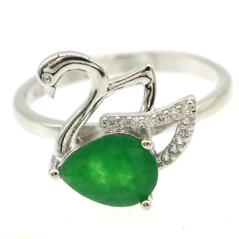 

Buy 4 Get 1 Free Real 925 Solid Sterling Silver Rings 3g Customized Swan Shape Real Red Ruby Emerald Tourmaline Kunzite CZZ