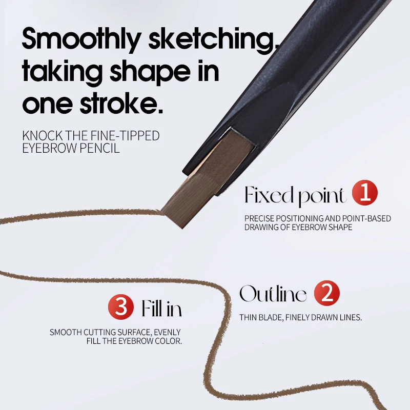 2-in-1 Double-Ended Eyebrow Pencil And Dye Cream Waterproof Long-Lasting Natural 3D Shaping Easy to Color Makeup for Eyebrows