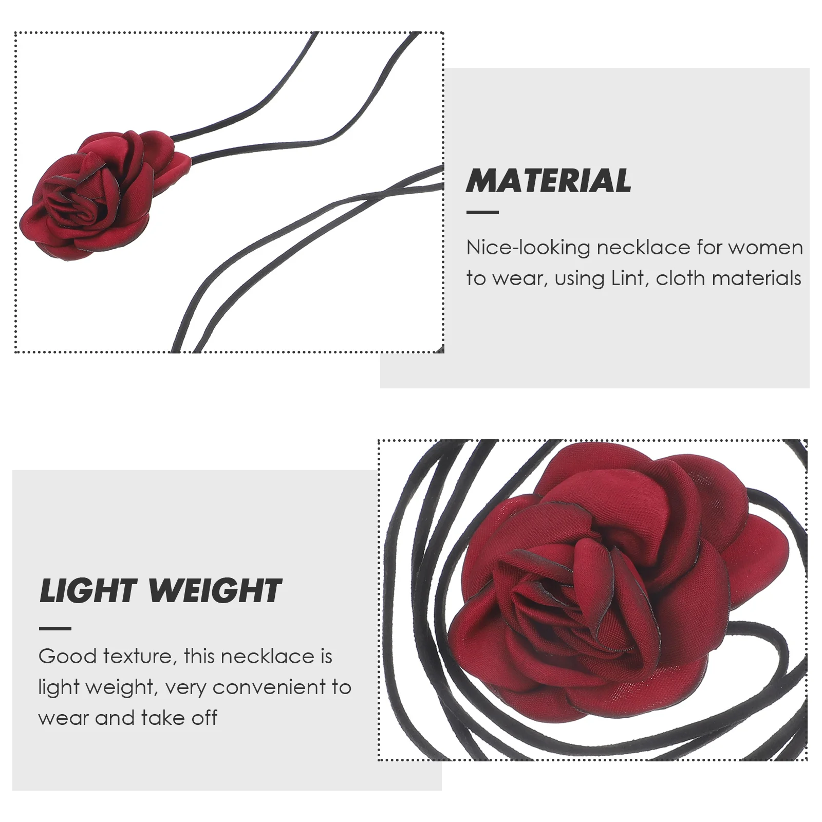   Collana con rosa Collane girocollo per gioielli per ragazze Girocolli da donna Fiore Decorazione donna Fascia decorativa