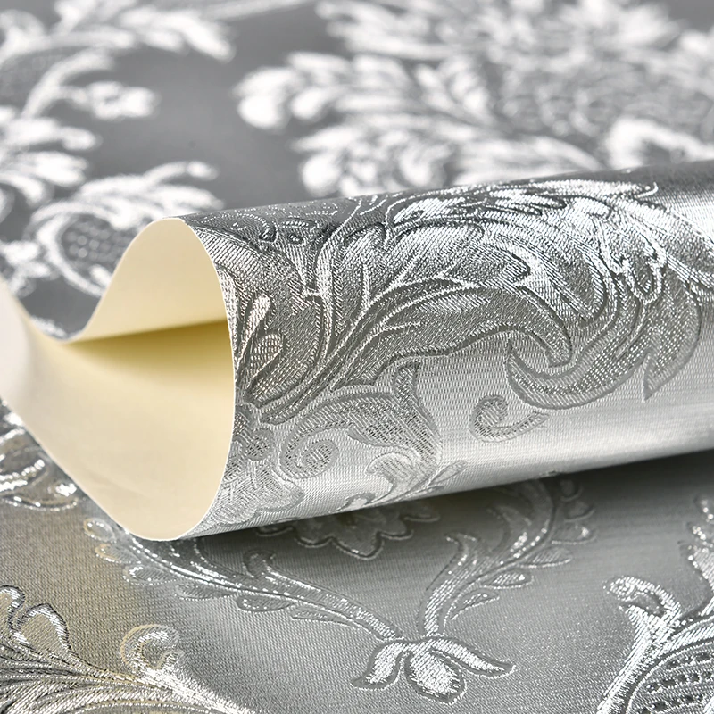 Imagem -04 - Prata Damasco Wallpaper Rolo para Quarto e Sala Papel de Parede Damasco Reflective Ktv Wallpapers Gold Foil Luxo