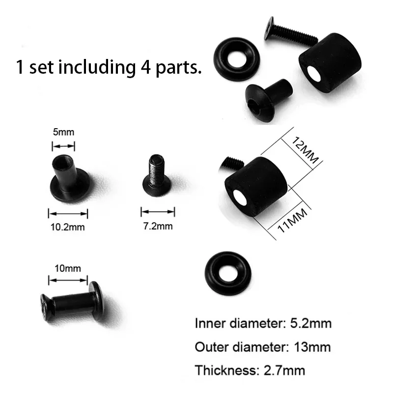 4 Sets Kydex Holster Screw Parts Fast-dialing Sheath Screw Fittings Making K Sheath DIY Waist Clip Screw Accessories