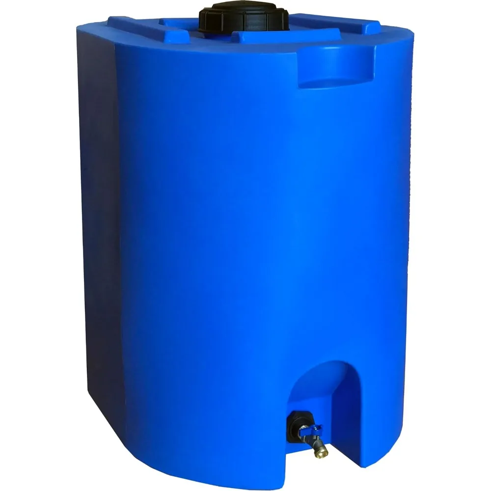 Blue 55 Gallon Water Storage Tank by- Emergency Water Barrel Container with Spigot for Emergency Disaster Prepare
