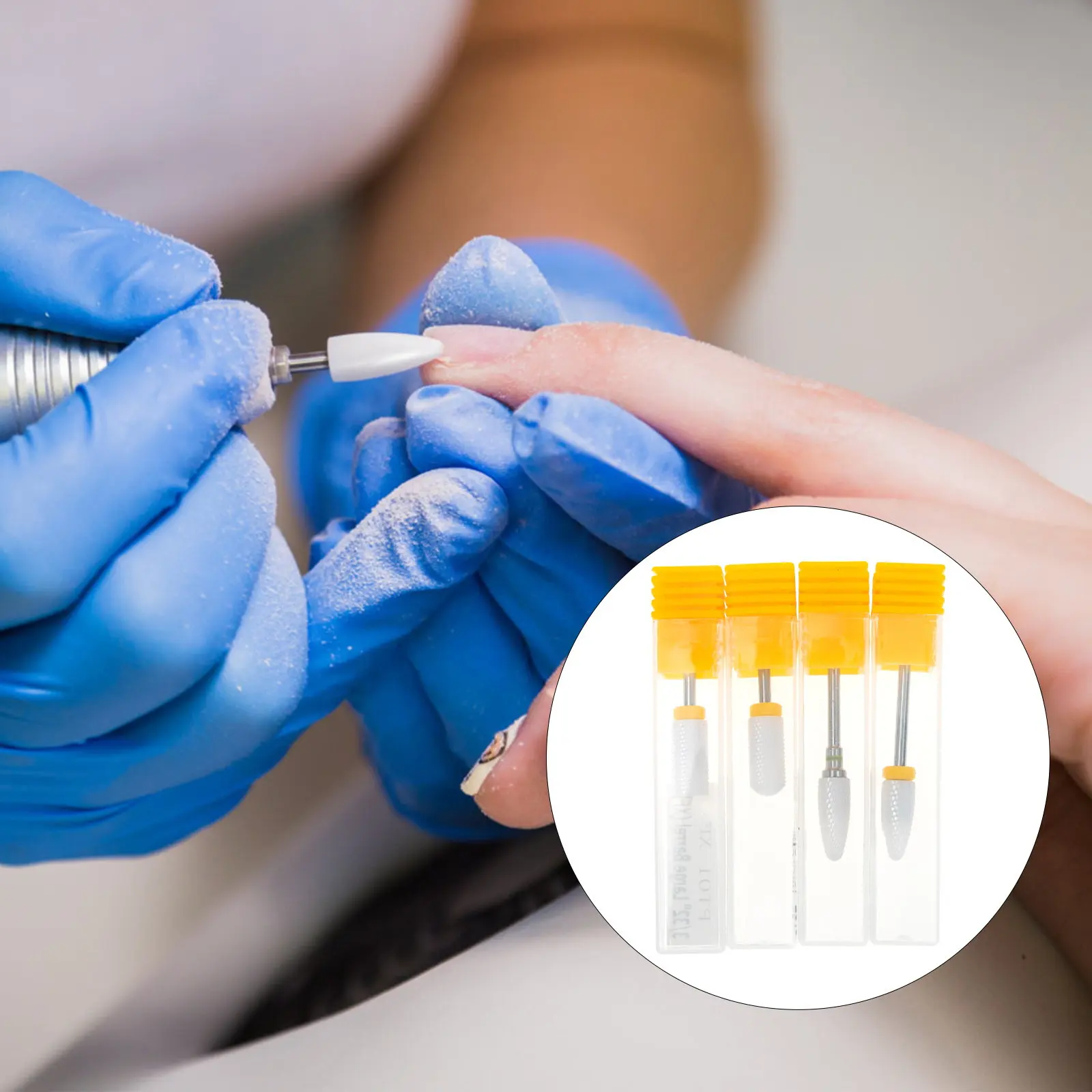 

4Pcs Nail Drill Bits Replacement Ceramic Grinding Heads Nail Art Tools for Cuticle Removing Polishing Professional Manicure