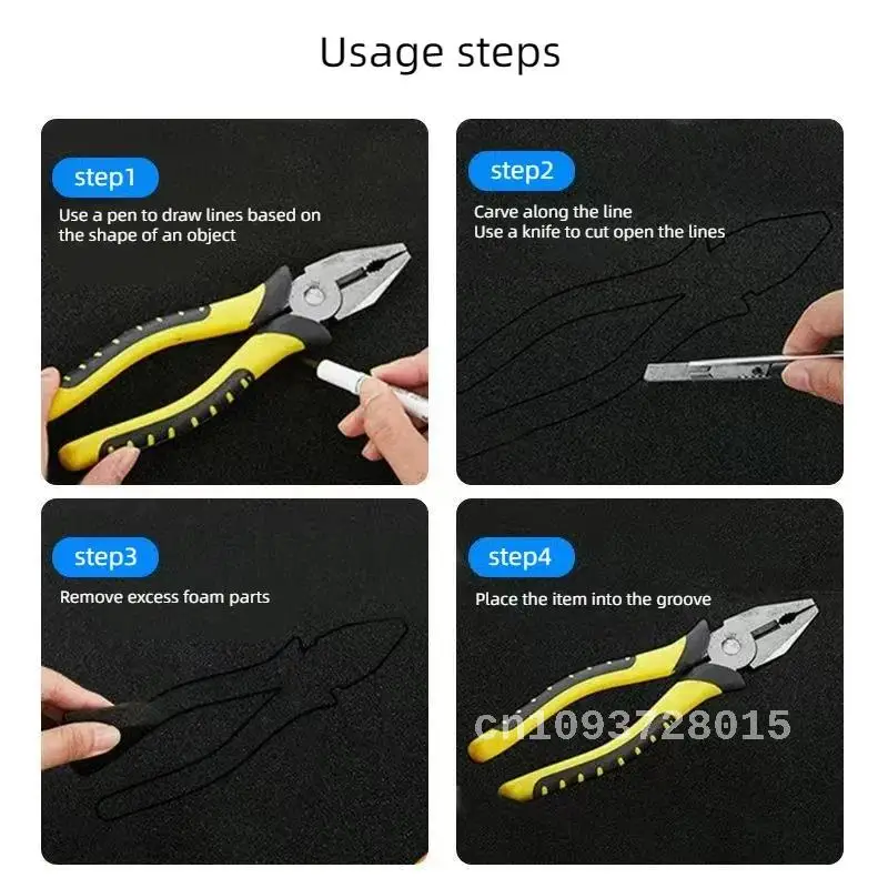 Shock-Absorbing Sponge Sheet Toolbox Foam Cuttable Packaging Shadow Foam Insert Polyurethane Sponge Board For Tools Organizer
