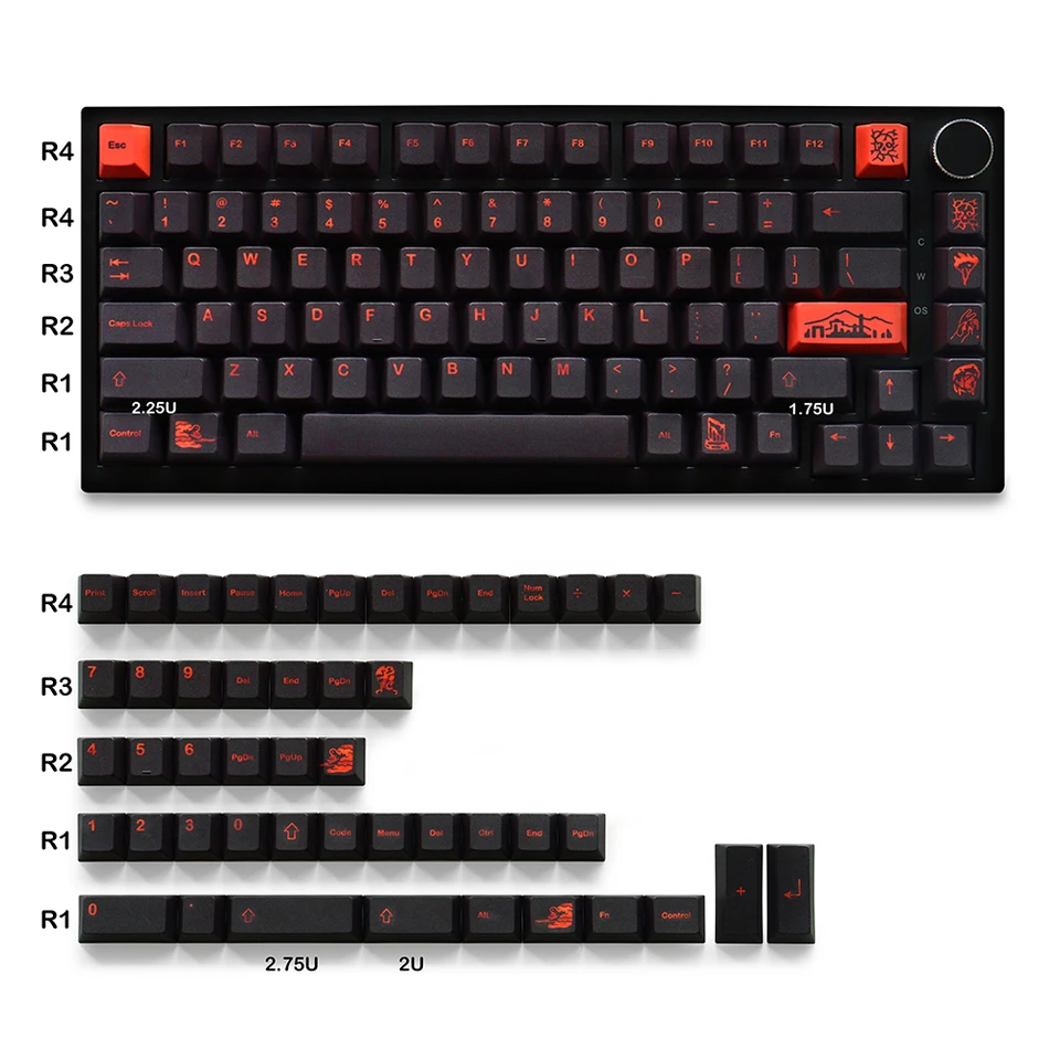 GMK Pompeii Keycaps Cherry Profile Pbt Material 129 Keys Five Side