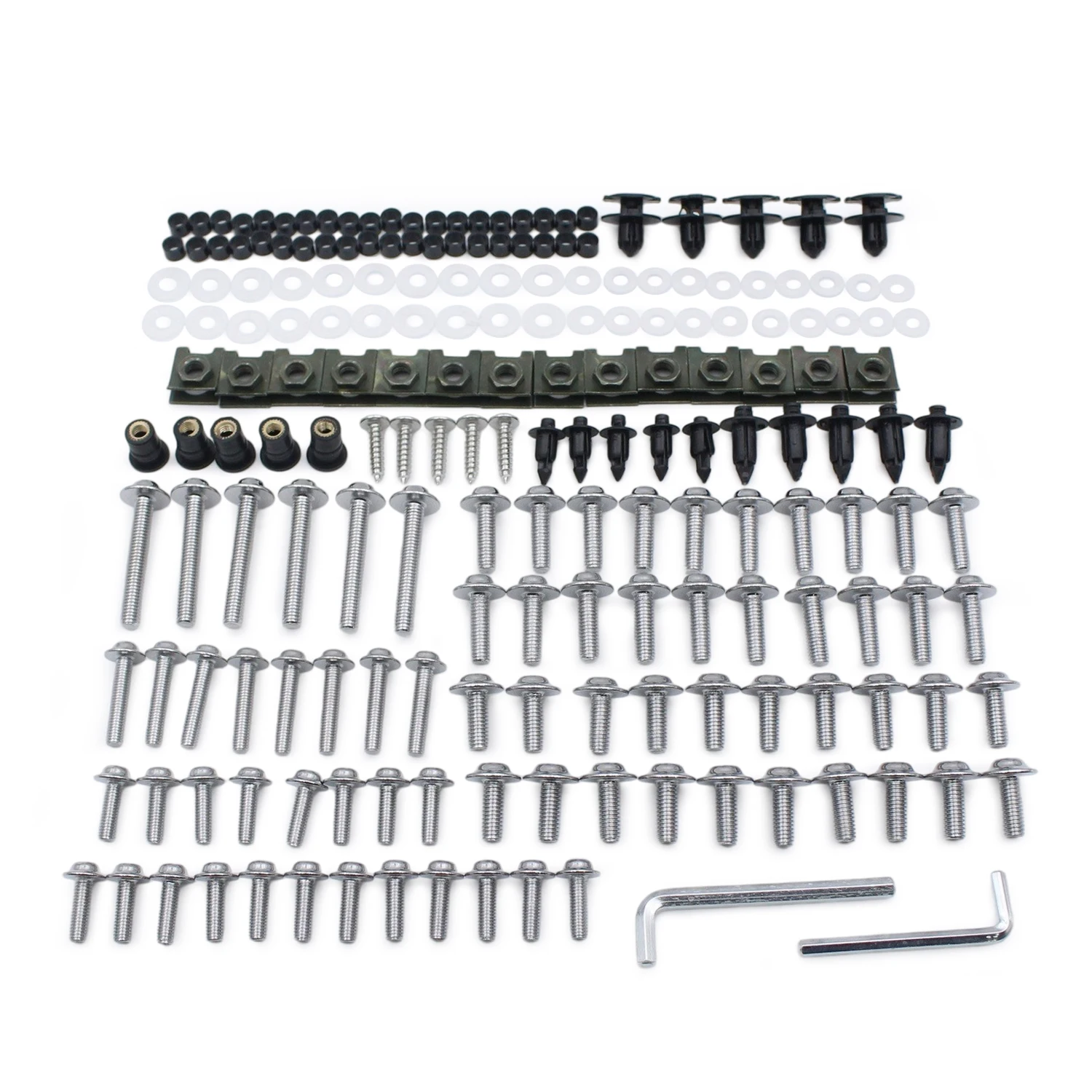 195pcs Motorcycle Full Fairing Bolts Kit Bodywork Screw Nuts For Kawasaki KLR250 KLR650 Ninja 1000 1000R 250 250R 300 500 500R 5