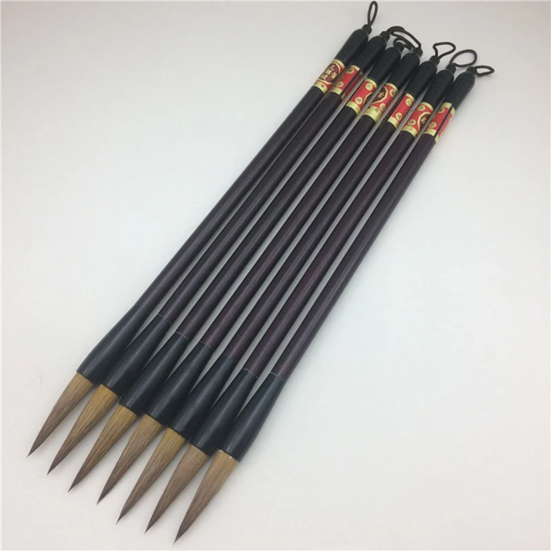 10 Pcs Bamboo Calligraphy Brush Pen Chinese Calligraphy Painting Brush Pen Weasel Hair Regular Script Writing Brush Wholesale