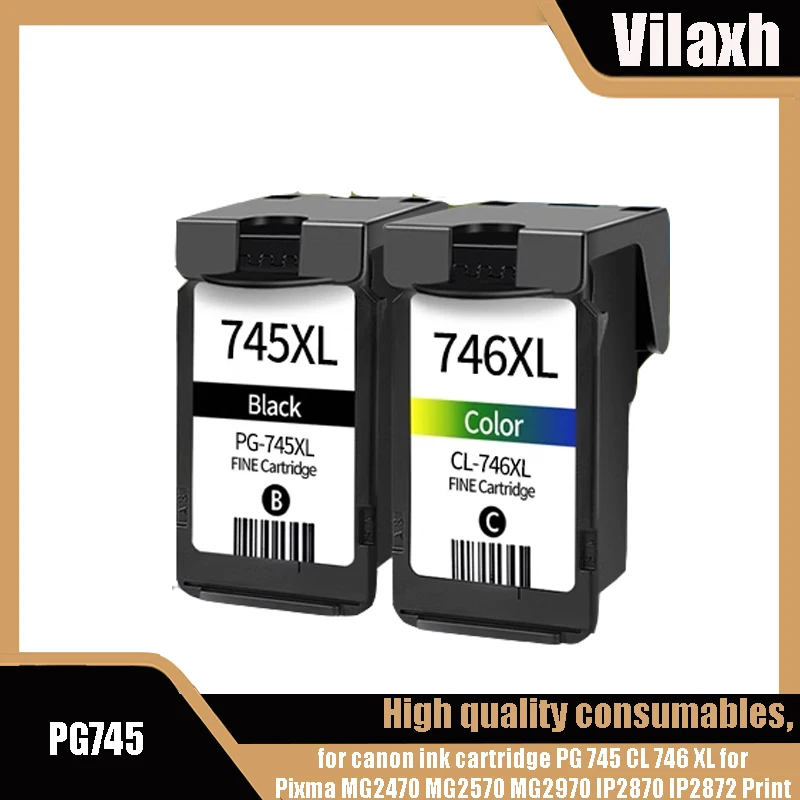 

Vilaxh 745XL 746XL PG745 CL746 для картриджа Canon PG 745 CL 746 XL для принтера Pixma MG2470 MG2570 MG2970 IP2870 IP2872