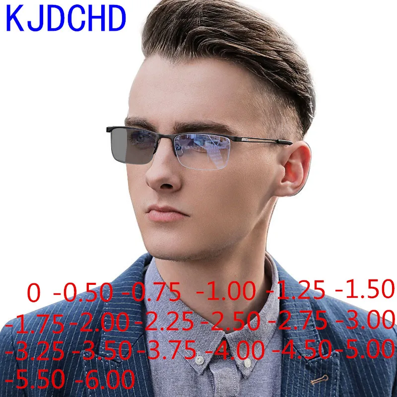 

New Men's And Women's Photochromic Myopia Glasses Student Finished Myopia Glasses Optical Prescription Glasses 0-0.50-0.75-1.0