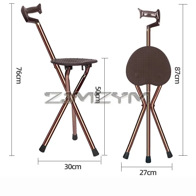 Outdoors Folding Crutch Chair Elderly Rest Hand Stool Light Multifunctional Non Slip Portable Stools Beach Camping Chair image 6