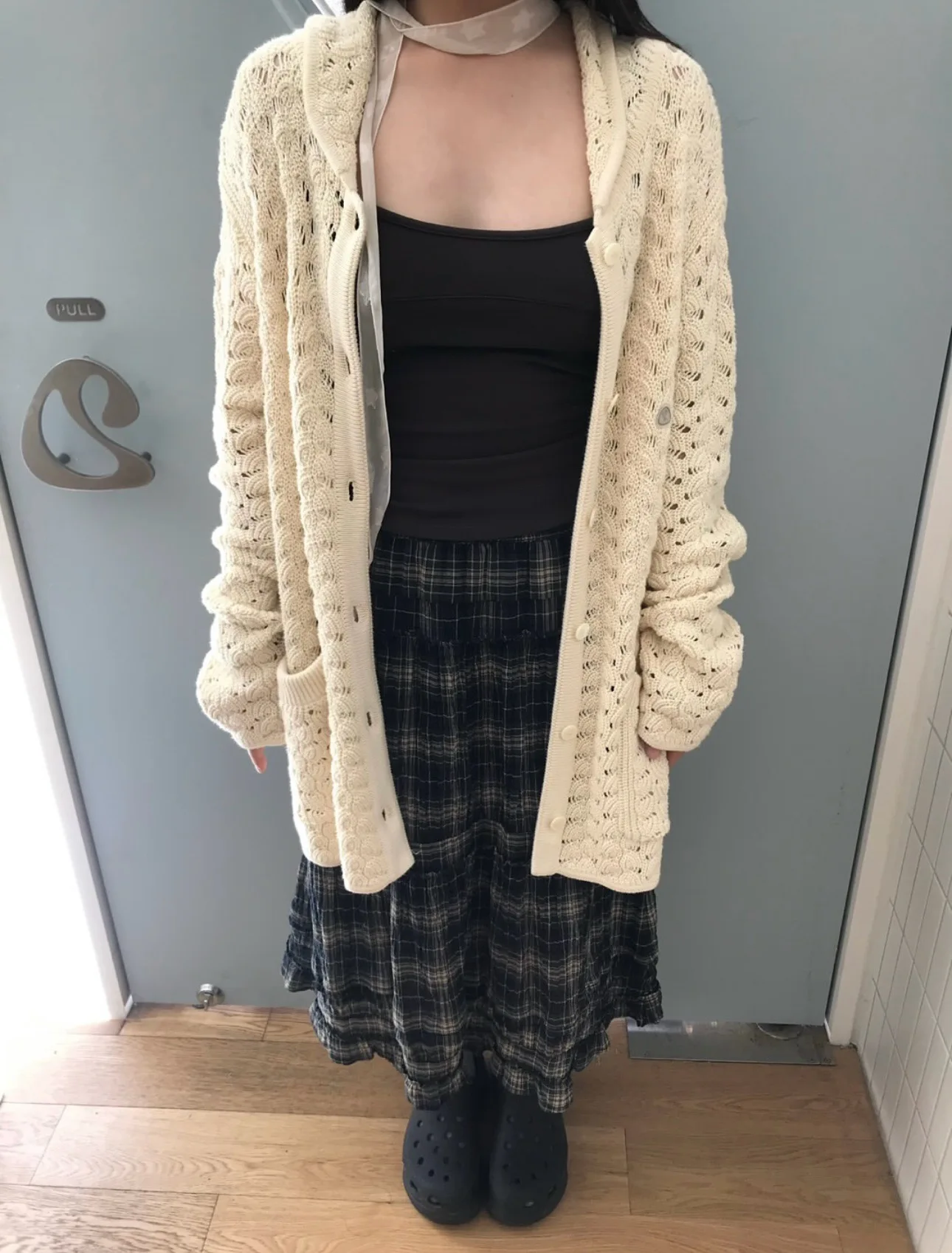 

Loose Knitted Sweater Cardigan Doll Collar Embroidered Flower Open Front Coat Women's Premium Faion Woolen Outerwear
