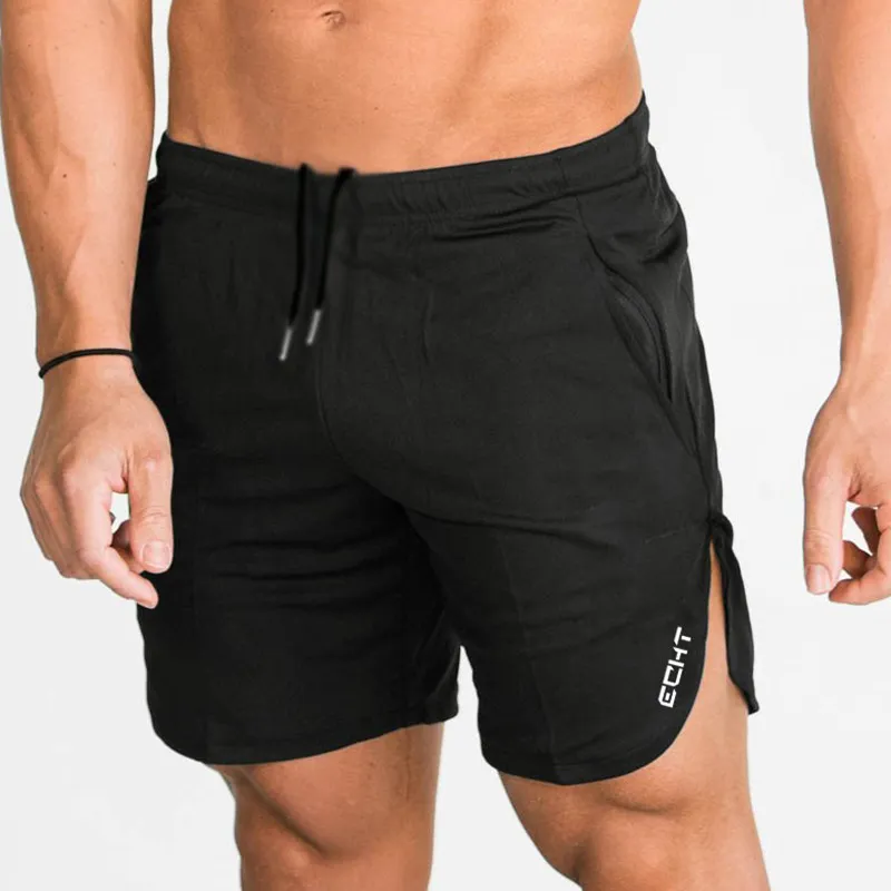 Cotton Casual Shorts Men Running Knee Length Pants Gym Fitness Bodybuilding Sweatpants Male Summer Training Sportswear Bottoms