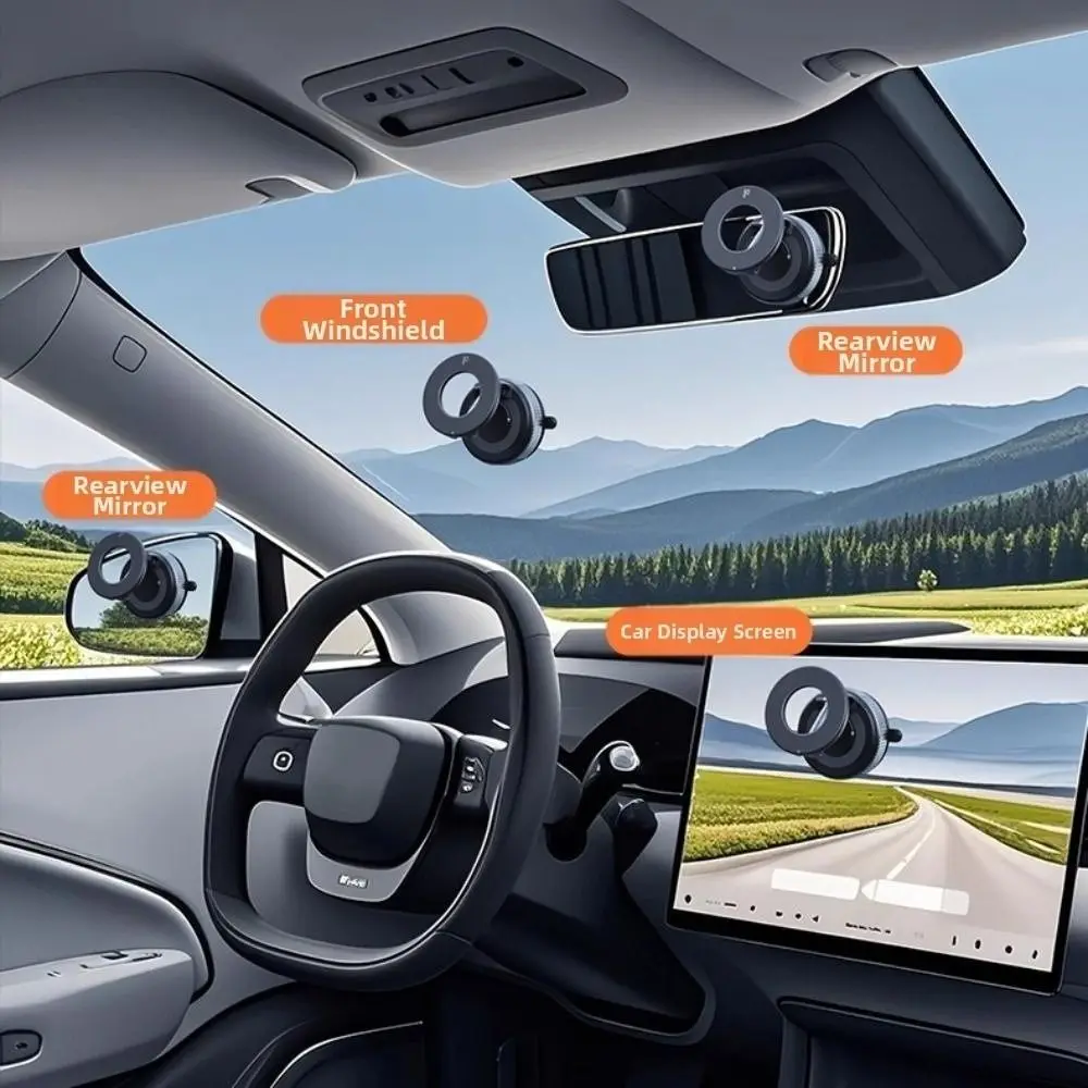 マグネット式車載スマホホルダー 折りたたみ式 真空吸盤付き 携帯電話ブラケット 360度回転 °   回転式ユニバーサルオートナビゲーションホルダー