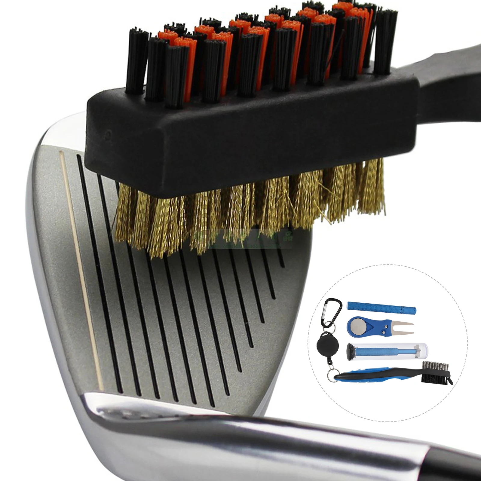 

1 set Golf Club Double-sided Brushes for Equipment Golfing Supplies Stainless Club Cleaner Steel Golfing Supplies Cleaner Kit