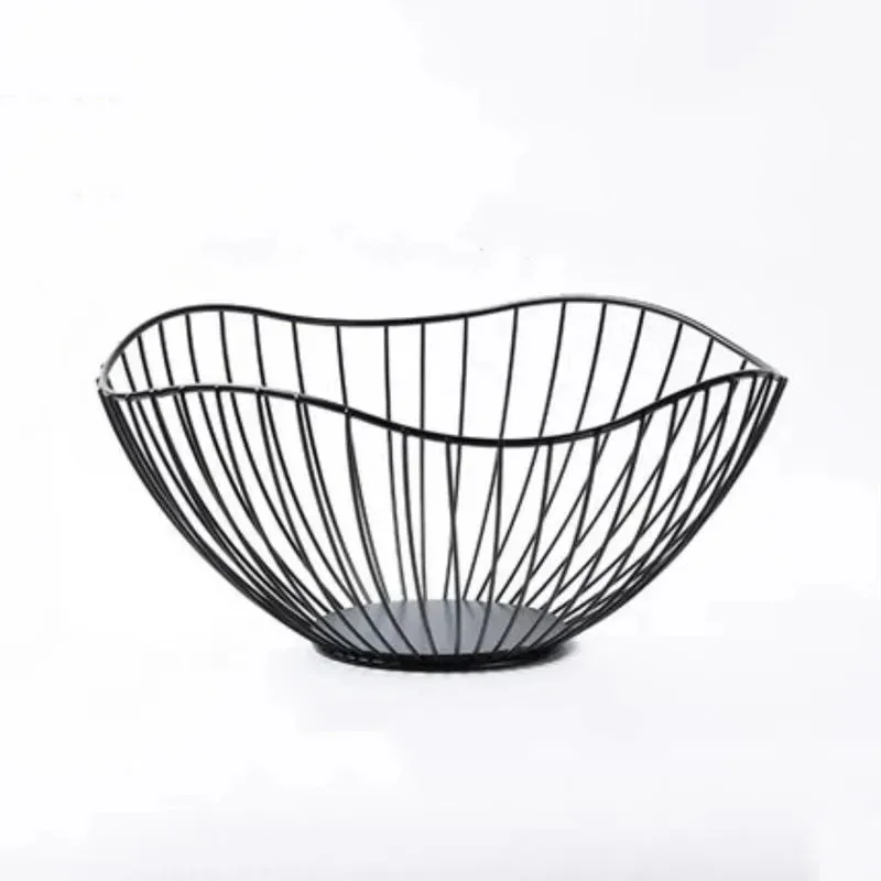 Fruit Basket Durable Metal Wire Storage Bowl Nordic Style Iron Home Snacks Bread Dining Table Indoor Cosmetic Storage Basket