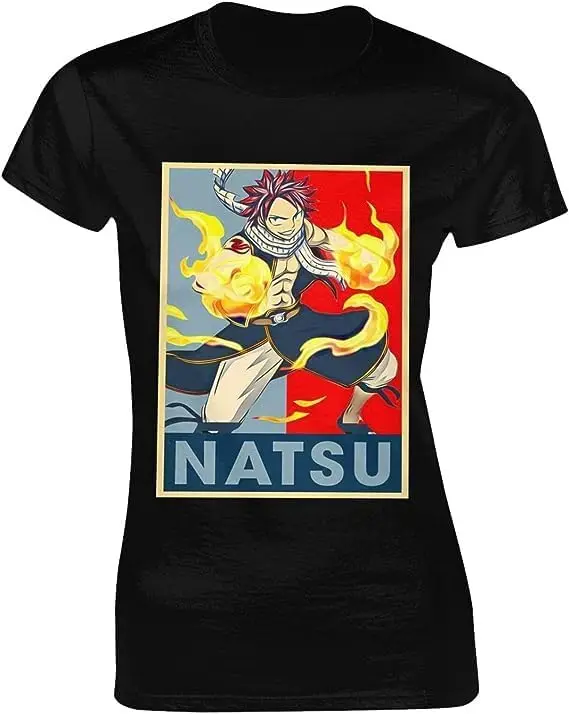 

Fairy Anime Tail Shirt Women's Fashion Short Sleeve Cotton T Shirts Quick Dry Pattern Custom Tee Tops Black