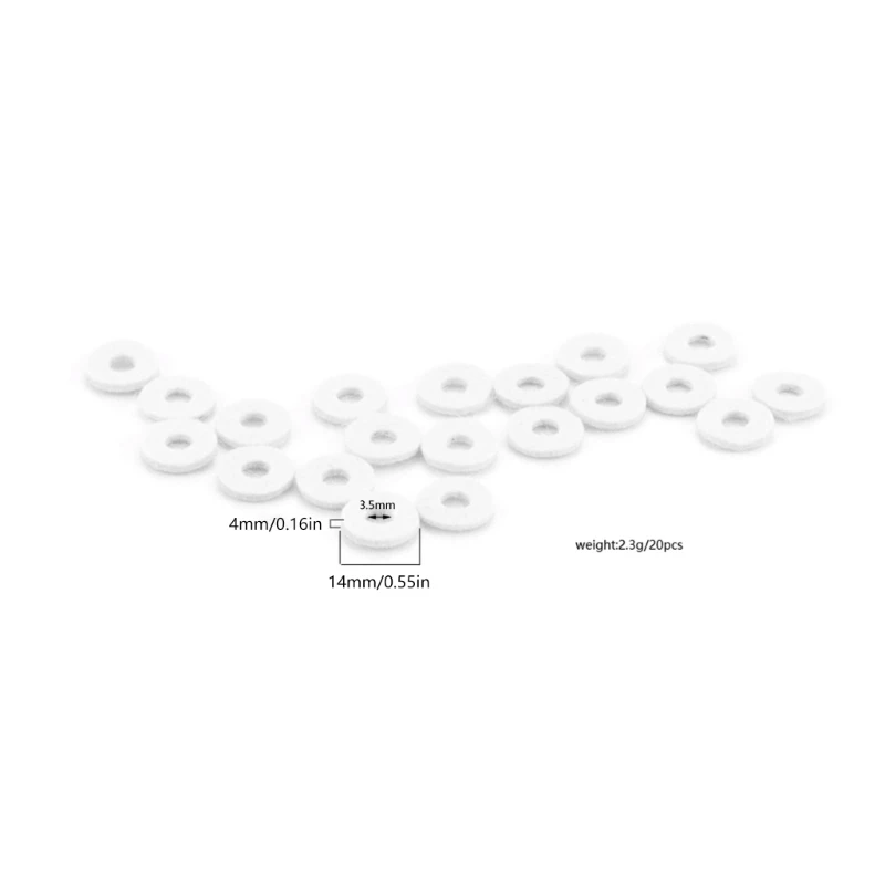 20Pcs Trumpet Valves Felt Washers Cushion Trumpet Top Felt Pads Replacement 69HD