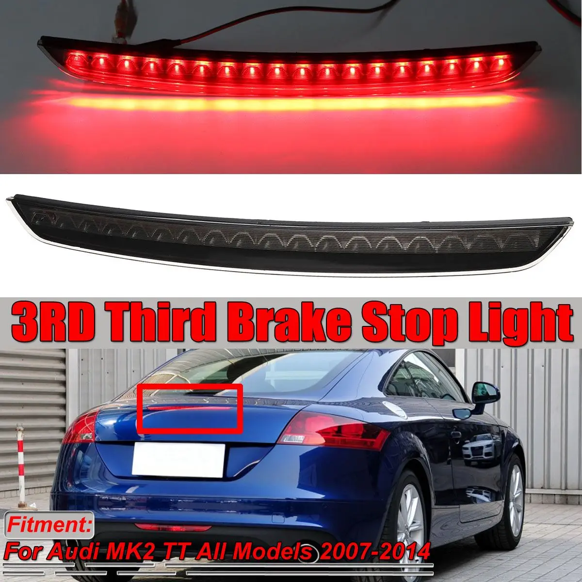 High Mount 3RD Car Rear LED High Level Brake Light Lamp Car Third Brake Light Rear Tail Light For Audi MK2 TT 2007-2014 8J094509