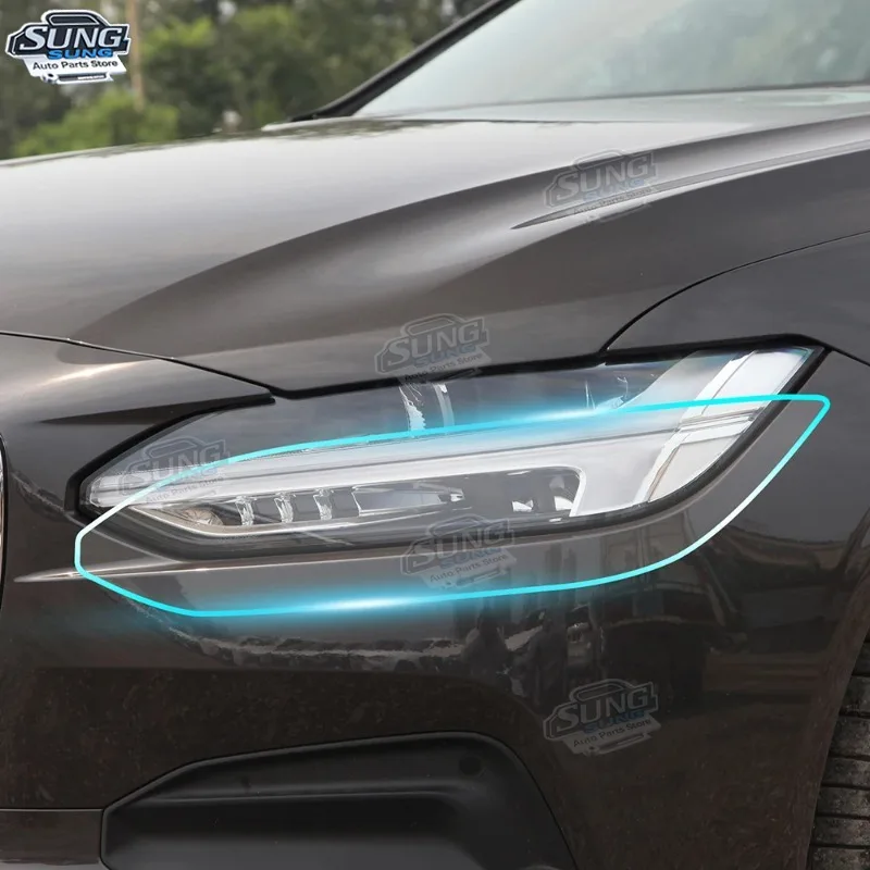 For Volvo S90 Inscription 2017-2024 Precut Headlight Rearview Film Car Bra Clear Black PPF TPU Paint Protection Repair Film
