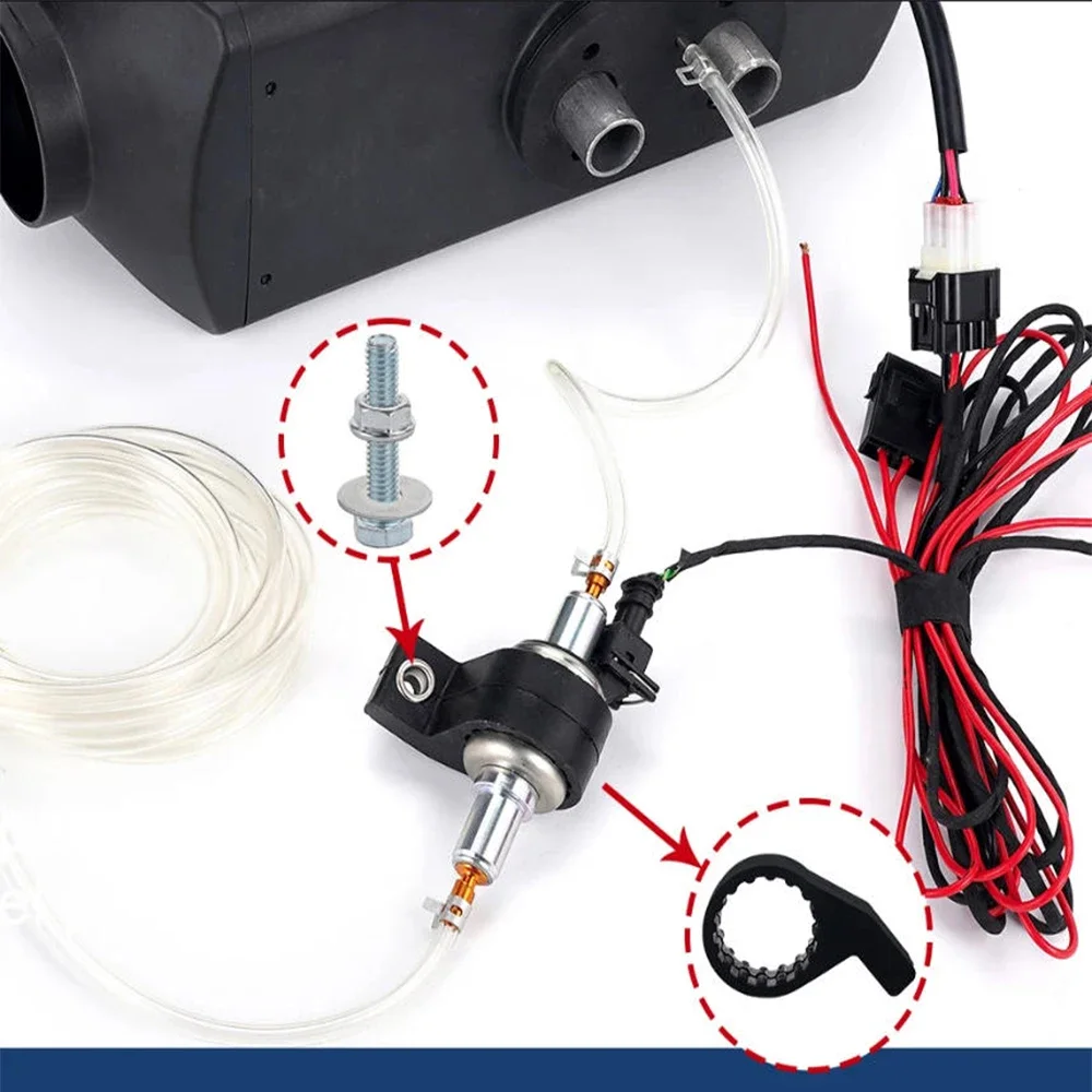 12V 24V 22ml Silent Fuel Pump Kit with Filter & Mount Accessories for Eberspacher Webasto Diesel Parking Air Heater Camper