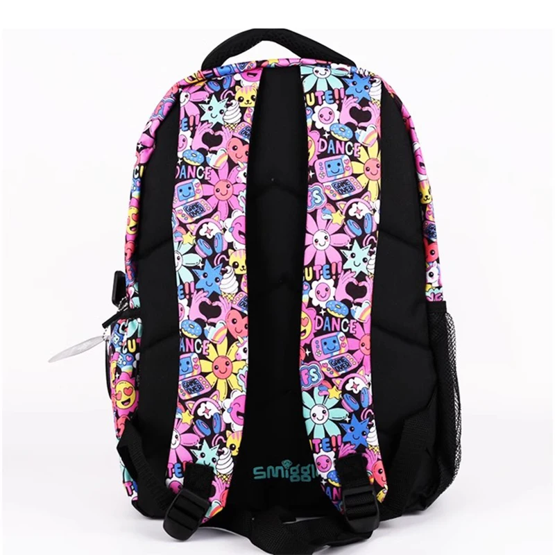 Australian Smiggle Stationery Primary School Students\' Burden Reduction Backpack Large Capacity Black Sunflower Backpack Set